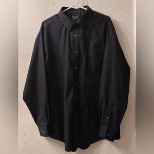 George Men’s Black Collared Button Down Long Sleeve Dress Shirt 46-48 34-35 XL